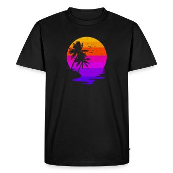 Holiday Holidays Palms Caribbean Beach Sea Summer - Men's Premium Organic T-Shirt - black - Front - Nico (187cm)