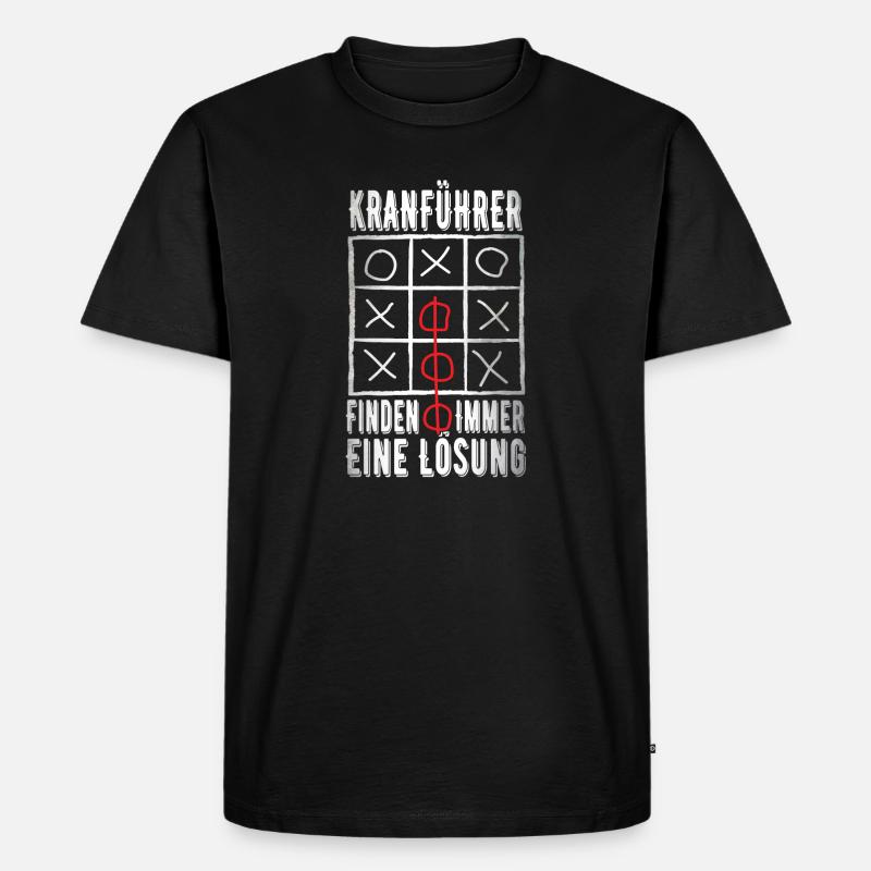 Kranführer - Männer Premium Bio T-Shirt - Schwarz