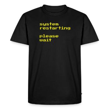 Redémarrage du système - T-shirt Premium bio Homme - noir - Devant - Nico (187cm)
