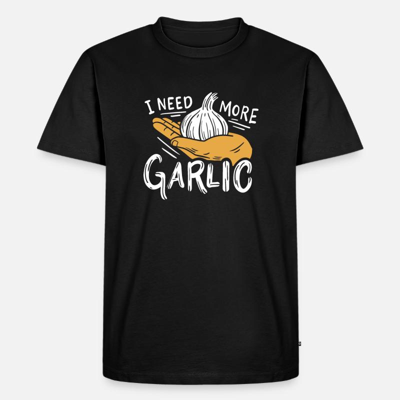 Knoblauch - Männer Premium Bio T-Shirt - Schwarz