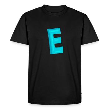 Lettre initiale E lettre - T-shirt Premium bio Homme - noir - Devant - Nico (187cm)