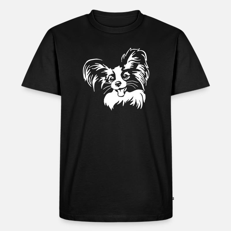 Papillon Kopf "Black Edition" - Männer Premium Bio T-Shirt - Schwarz