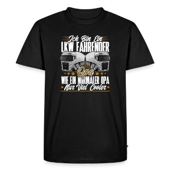 Lkw Fahrer Opa - Männer Premium Bio T-Shirt - Schwarz - Vorne - Nico (187cm)