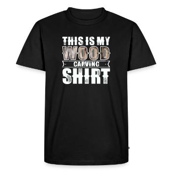 Sculpture sur bois - T-shirt Premium bio Homme - noir - Devant - Nico (187cm)