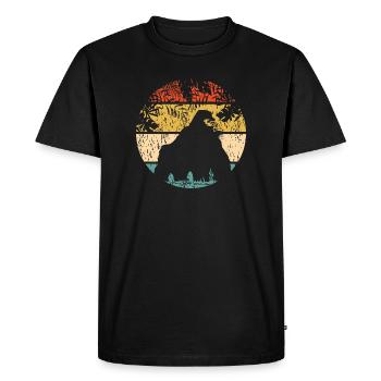 Bigfoot at the jungle sunset - Men's Premium Organic T-Shirt - black - Front - Nico (187cm)