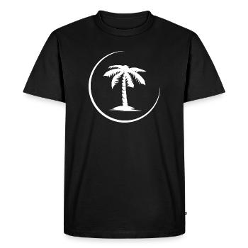 palm palm tree summer beach symbol Logo icon - Men's Premium Organic T-Shirt - black - Front - Nico (187cm)