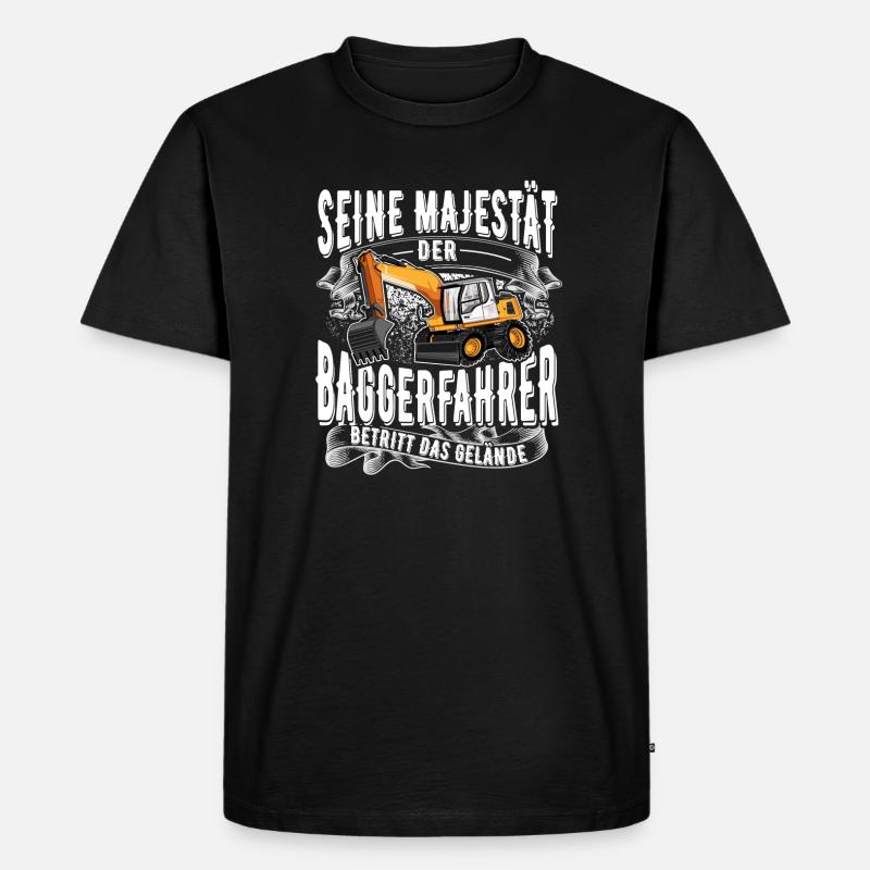 Baggerfahrer - Männer Premium Bio T-Shirt - Schwarz