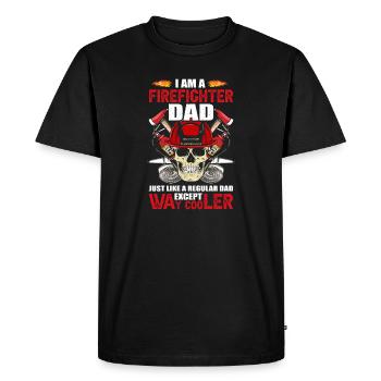 Fire department dad - Men's Premium Organic T-Shirt - black - Front - Nico (187cm)