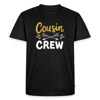 Équipage de cousin - T-shirt Premium bio Homme - noir - Devant - Nico (187cm)