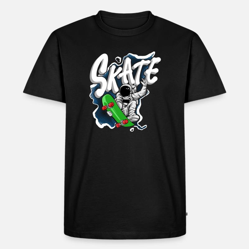 Skate Astronaut - Männer Premium Bio T-Shirt - Schwarz