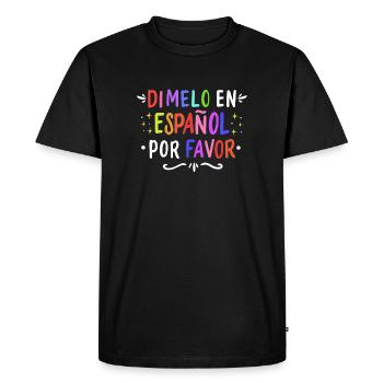 Espagnol Professeur d’espagnol Langue - T-shirt Premium bio Homme - noir - Devant - Nico (187cm)