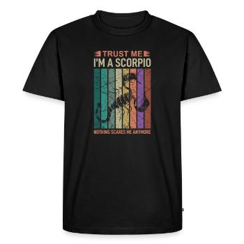 Signe du zodiaque Scorpion - T-shirt Premium bio Homme - noir - Devant - Nico (187cm)