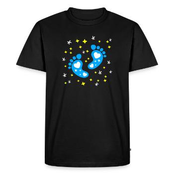 Bébé Pieds Bébé Grossesse Bébé Naissance - T-shirt Premium bio Homme - noir - Devant - Nico (187cm)