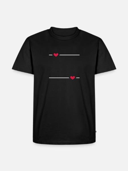 Line Heart Stroke Ornament - Men's Premium Organic T-Shirt - black