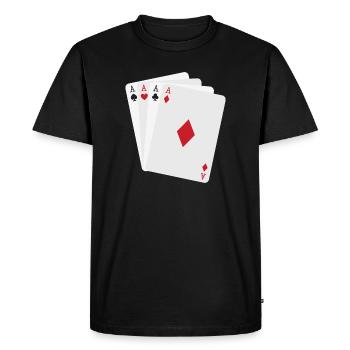 Four Minimalist Aces - Men's Premium Organic T-Shirt - black - Front - Nico (187cm)