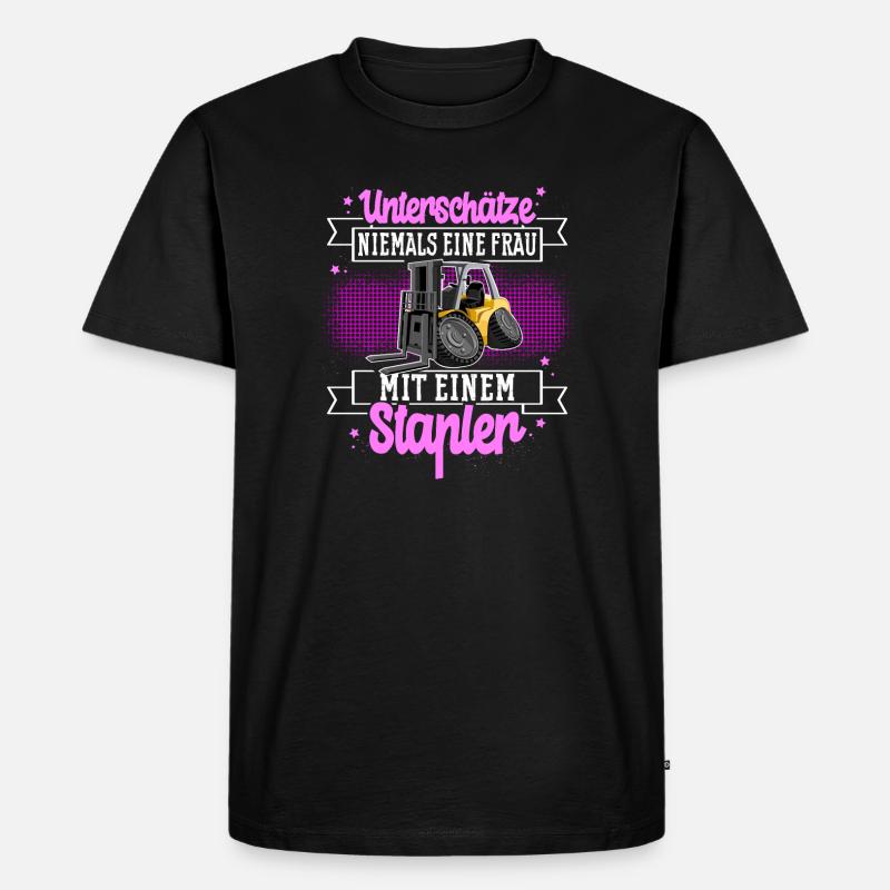 Staplerfahrerin - Männer Premium Bio T-Shirt - Schwarz