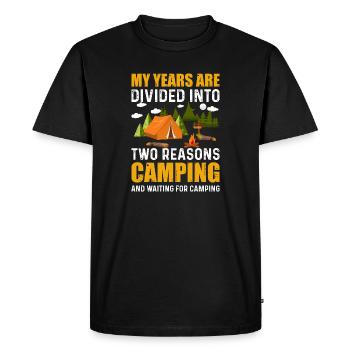 Camping - Men's Premium Organic T-Shirt - black - Front - Nico (187cm)