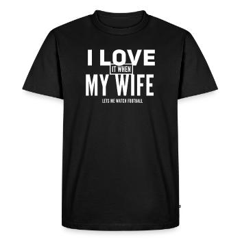 J’aime ma femme Football Design - T-shirt Premium bio Homme - noir - Devant - Nico (187cm)