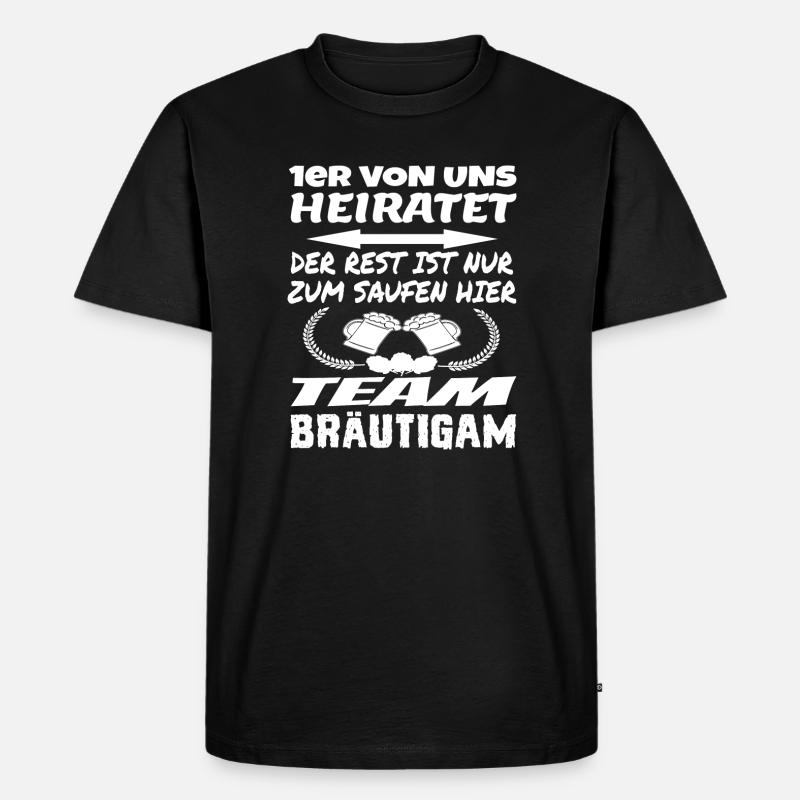 Team Bräutigam - Männer Premium Bio T-Shirt - Schwarz