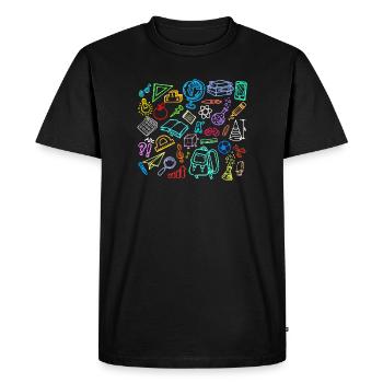 School Learning Timpani School Start School Start - Men's Premium Organic T-Shirt - black - Front - Nico (187cm)