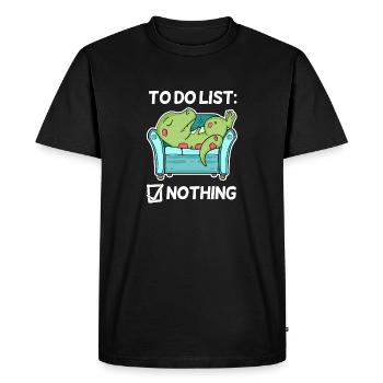 To do list Nothing Dinosaures - T-shirt Premium bio Homme - noir - Devant - Nico (187cm)