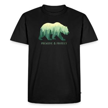 Protect protection de l’environnement Protection du climat Ours - T-shirt Premium bio Homme - noir - Devant - Nico (187cm)