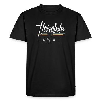 Honolulu Hawaii - T-shirt Premium bio Homme - noir - Devant - Nico (187cm)