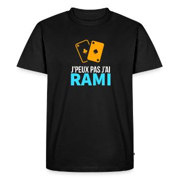 Jeu de cartes Le Rami - T-shirt Premium bio Homme - noir - Devant - Nico (187cm)