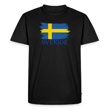 Sverige Suède Suède Conception du drapeau de la Suède - T-shirt Premium bio Homme - noir - Devant - Nico (187cm)
