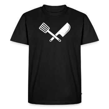 symbol cutlery cooking food food Kock cook logo - Men's Premium Organic T-Shirt - black - Front - Nico (187cm)