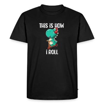 Scooter Dinosaur - Men's Premium Organic T-Shirt - black - Front - Nico (187cm)