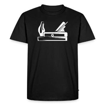 Raboteuse Outil Charpentier Charpentier Symbole Icône de logo - T-shirt Premium bio Homme - noir - Devant - Nico (187cm)