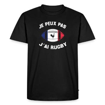 Je Peux Pas J'ai Rugby - T-shirt Premium bio Homme - noir - Devant - Nico (187cm)