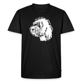 Petit Basset Griffon Vendéen Tête « Black Edition » - T-shirt Premium bio Homme - noir - Devant - Nico (187cm)