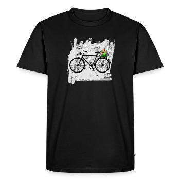 bicycle flowers cyclist - Men's Premium Organic T-Shirt - black - Front - Nico (187cm)