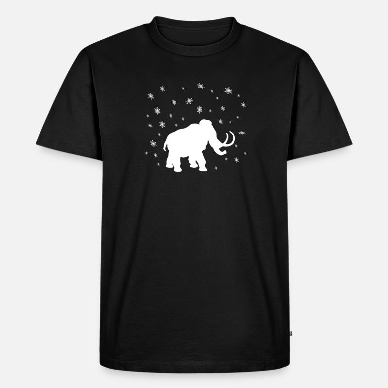 Mammut Im Schnee - Männer Premium Bio T-Shirt - Schwarz
