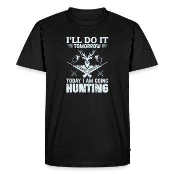 hunter - Men's Premium Organic T-Shirt - black - Front - Nico (187cm)