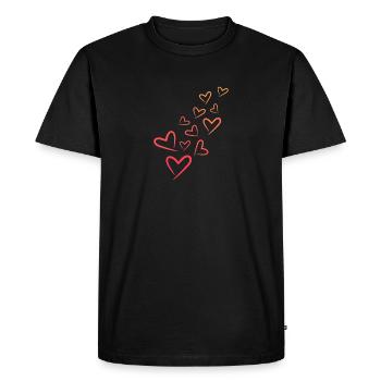 Heart Heart Pattern - Men's Premium Organic T-Shirt - black - Front - Nico (187cm)
