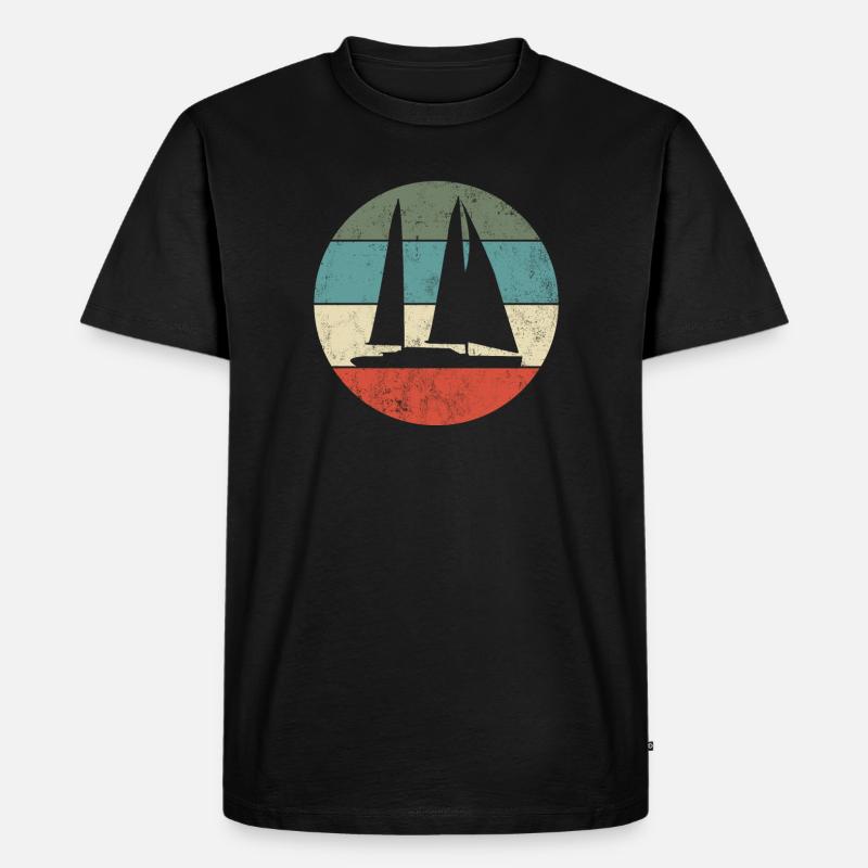 Segelboot - Männer Premium Bio T-Shirt - Schwarz