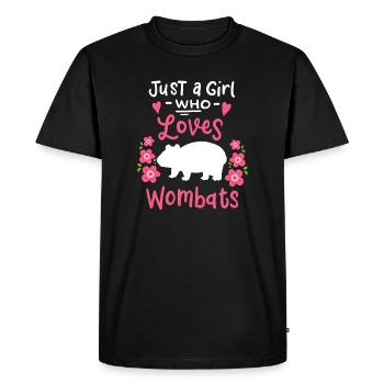 Wombat Amoureux d’Australie - T-shirt Premium bio Homme - noir - Devant - Nico (187cm)