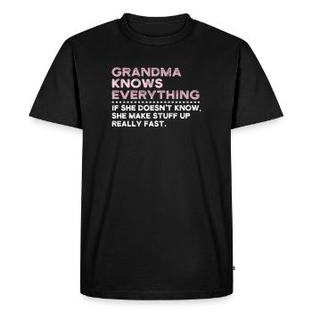 Grandma Knows Everything - T-shirt Premium bio Homme - noir - Devant - Nico (187cm)