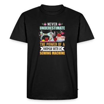 sew - Men's Premium Organic T-Shirt - black - Front - Nico (187cm)
