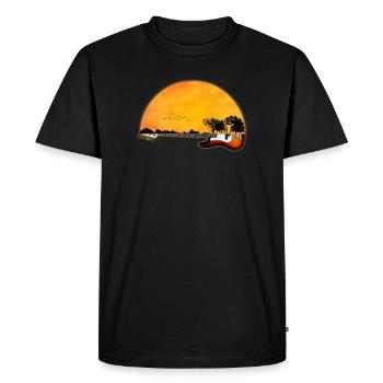 Gitarre Natur - Männer Premium Bio T-Shirt - Schwarz - Vorne - Nico (187cm)