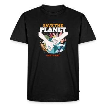 Sauver la Terre – Journée de la Terre - T-shirt Premium bio Homme - noir - Devant - Nico (187cm)