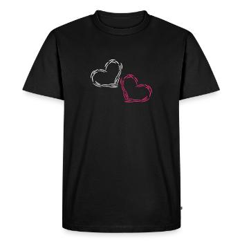 Heart Heart - Men's Premium Organic T-Shirt - black - Front - Nico (187cm)