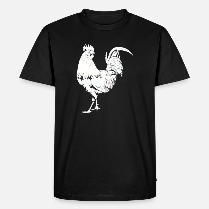 Hahn Huhn Gockel - Männer Premium Bio T-Shirt - Schwarz