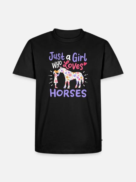 Miłośnicy koni - Herre Premium økologisk T-shirt - sort