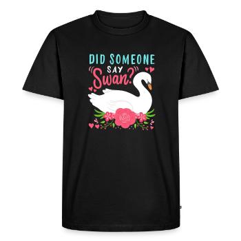 Swans Waterbirds Swan - Men's Premium Organic T-Shirt - black - Front - Nico (187cm)