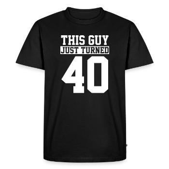40e anniversaire Quarante ans - T-shirt Premium bio Homme - noir - Devant - Nico (187cm)