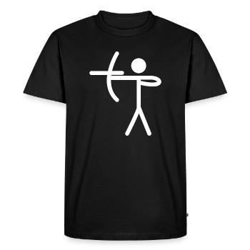Tir à l’arc - T-shirt Premium bio Homme - noir - Devant - Nico (187cm)